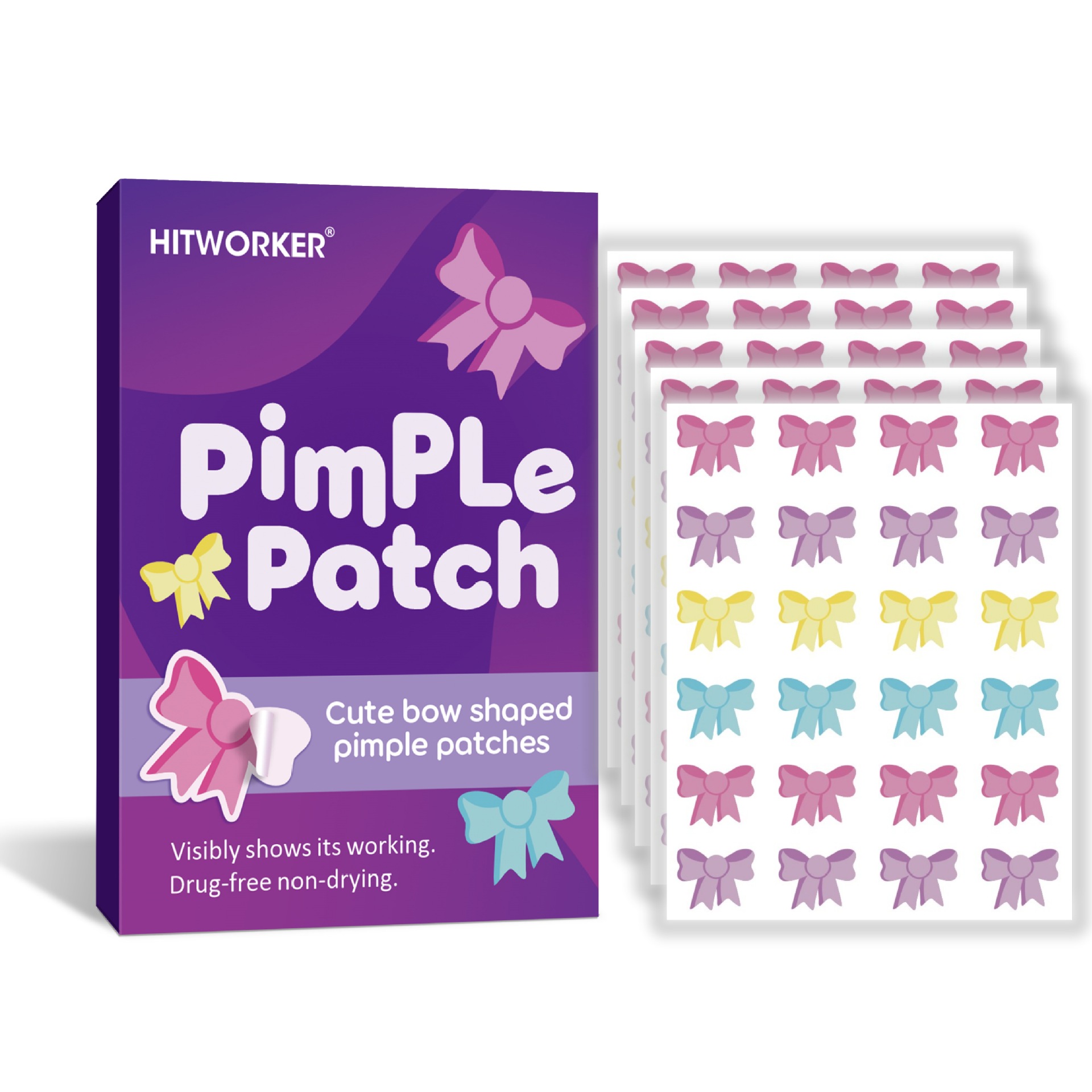 Skincare Oil Control - 120Pcs Bow Shaped Acne Pimple Patches,